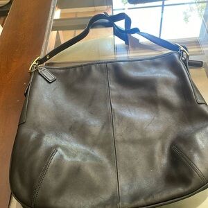 Leather coach handle bag